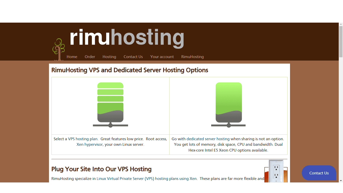 Website of RimuHosting.com company